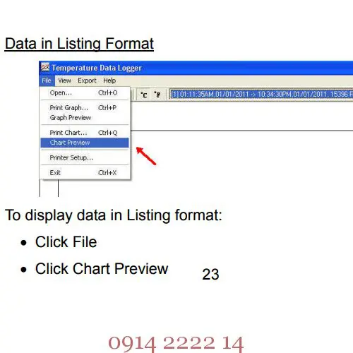 Dữ liệu tự ghi hiển thị dạng danh sách