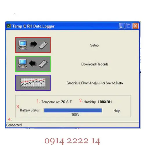 kết nối nhiệt kế tự ghi với máy tính