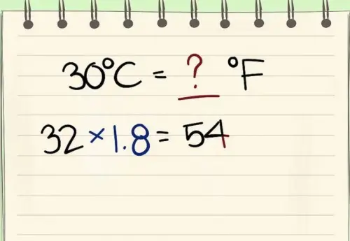 Chuyển đổi từ độ C sang độ F