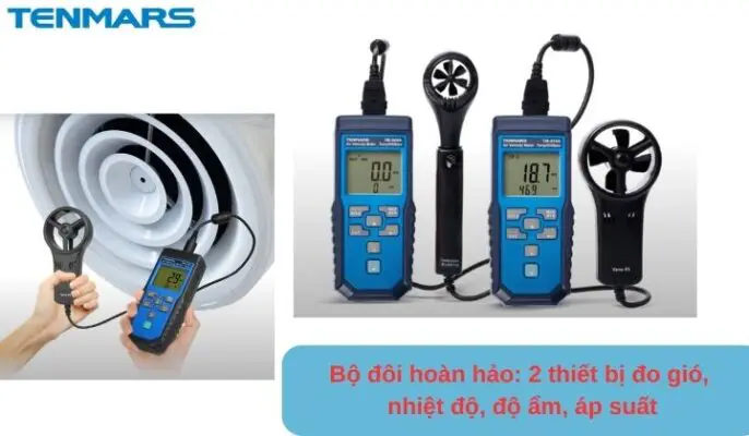 Bộ đôi hoàn hảo: 2 thiết bị đo đa năng gió, nhiệt độ, độ ẩm, áp suất 7 may do gio nhiet do do am ap suat