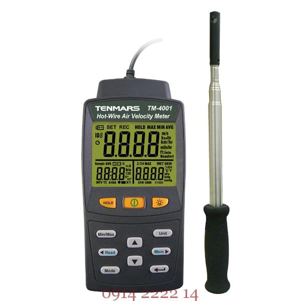 Máy đo tốc độ gió Tenmars TM-4001 (Tích hợp nhiệt độ – độ ẩm)