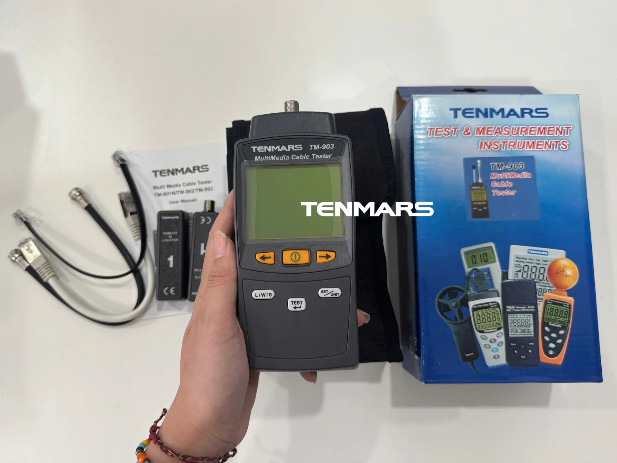 Thiết bị kiểm tra cáp mạng Tenmars TM-903 10 Ảnh thực tế mặt trước thiết bị kiểm tra cáp mạng Tenmars TM-903