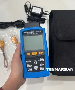 Mặt trước nhiệt kế tự ghi 4 kênh Tenmars TM-747D màn hình hiển thị đa kênh