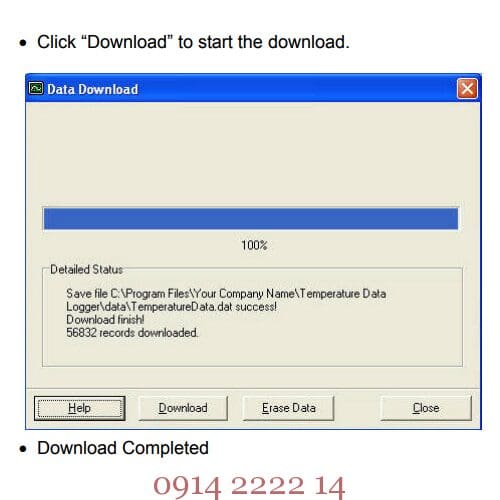 Download xong dữ liệu tự ghi