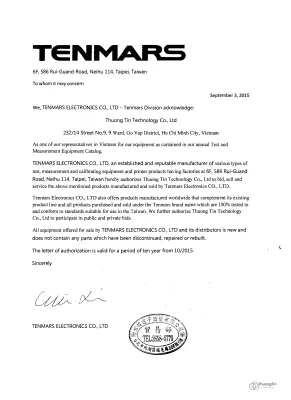 TENMARS AUTHORIZATION (FOR THUONG TIN)