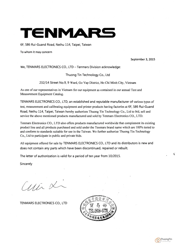 Trang chủ Tenmars.Vn 68 TENMARS AUTHORIZATION (FOR THUONG TIN)