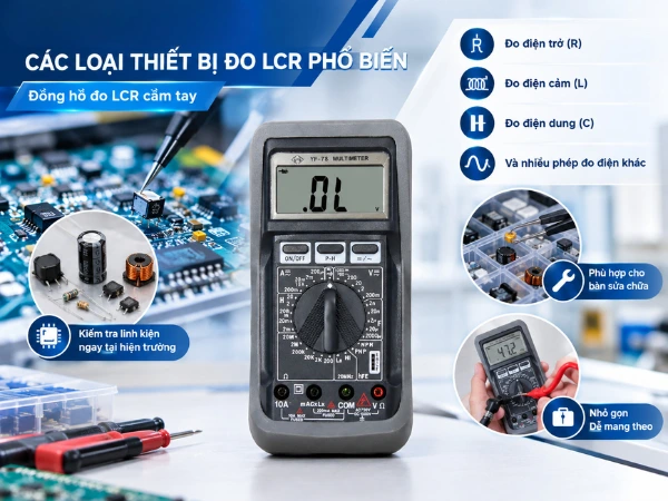 Các loại thiết bị đo LCR phổ biến - đồng hồ đo LCR cầm tay và để bàn