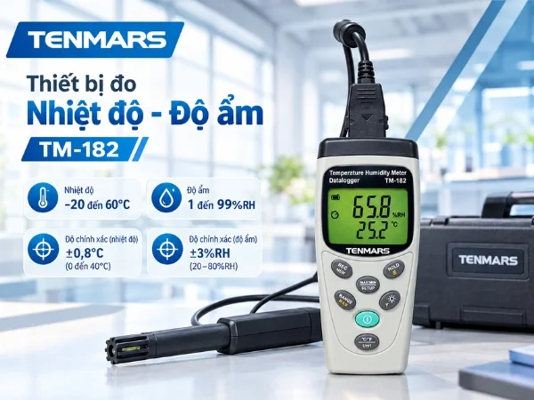 Thiết bị đo nhiệt độ độ ẩm Tenmars TM-182 - thông số và ứng dụng